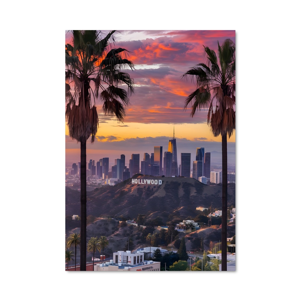 Poster Sunset Over Hollywood – affiche Baseball